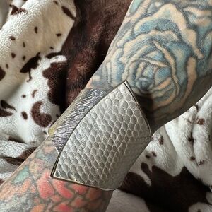Brushed metal and faux snake leather cuff   BUNDLE! 3 for $15 or 4 for $20